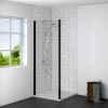 BLACK 800mm Shower Enclosure Side Panel with Easy Clean Glass