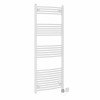Fjord 1600 x 600mm Curved White HEC Thermostatic Electric Heated Towel Rail