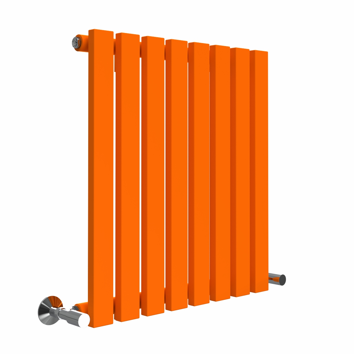 Lulea 600 x 550mm Bright Orange Single Flat Panel Horizontal Designer Radiator