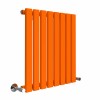 Lulea 600 x 550mm Bright Orange Single Flat Panel Horizontal Designer Radiator