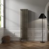 Bern 1800 x 470mm Black Gold Four Column Vertical Traditional Radiator