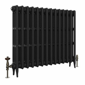 Classic 745 x 902mm Black Primered Finish Triple Column Cast Iron Radiator - 14 Sections
