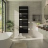 Juva 1800 x 600mm Satin Black Flat Panel Thermostatic Touch Control Wifi Electric Heated Towel Rail