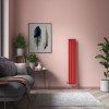 Karlstad 1600 x 274mm Signal Red Single Flat Panel Vertical Designer Radiator