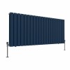 Karlstad 600 x 1430mm Sapphire Blue Double Horizontal Flat Panel Designer Radiator