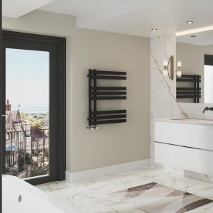 Koli 800 x 600 Designer Towel Rail - Black