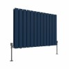 Karlstad 600 x 886mm Sapphire Blue Double Horizontal Flat Panel Designer Radiator