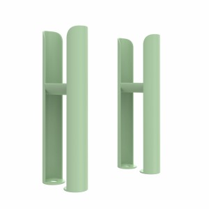 Bern Traditional Double Column Radiator Feet - Pastel Green