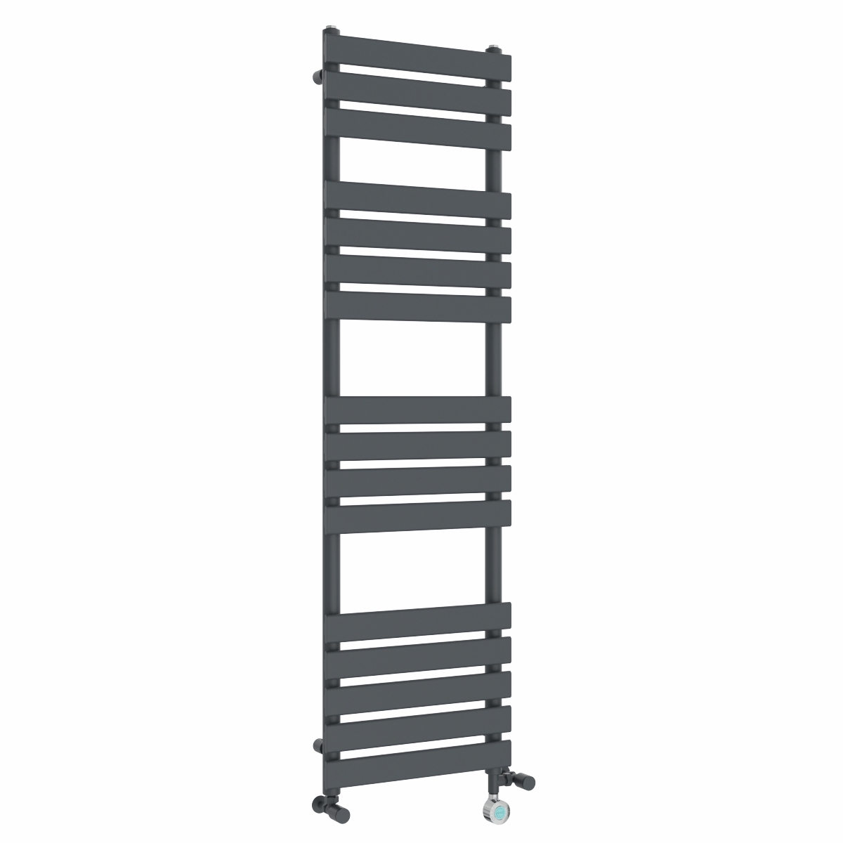 Juva 1600 x 450mm Dual Fuel Sand Grey Flat Panel Thermostatic Touch Control Wifi Electric Heated Towel Rail