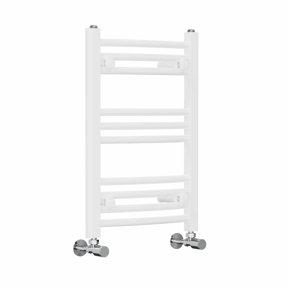 Fjord 600 x 400mm Curved White Heated Towel Rail