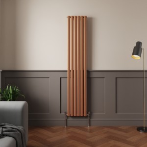 Norden 1800 x 355mm Metallic Bronze Single Oval Column Vertical Designer Radiator