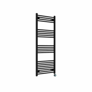 Bergen 1400 x 600mm Straight Black Thermostatic Touch Control Wifi Electric Heated Towel Rail