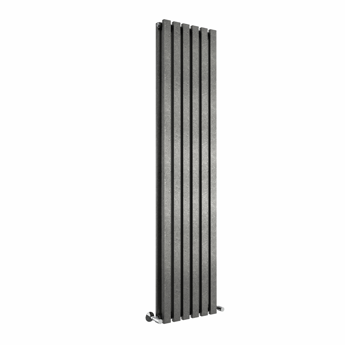 Lulea 1800 x 410mm Black Silver Double Vertical Flat Panel Designer Radiator