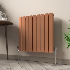 Karlstad 600 x 614mm Metallic Bronze Double Flat Panel Horizontal Designer Radiator