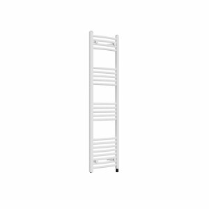 Fjord 1400 x 400mm Curved White Prefilled Electric Heated Towel Rail