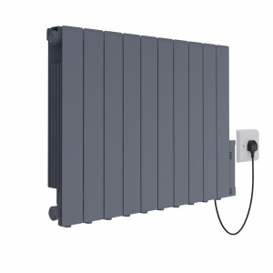 Bismo 575 x 855mm Grey Wifi Oil Filled Electric Radiator - 1800W