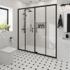 Ennerdale - 1700mm Double Sliding Shower Door - Black