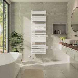 Juva 1800 x 600mm White Flat Panel Simple Electric Heated Towel Rail