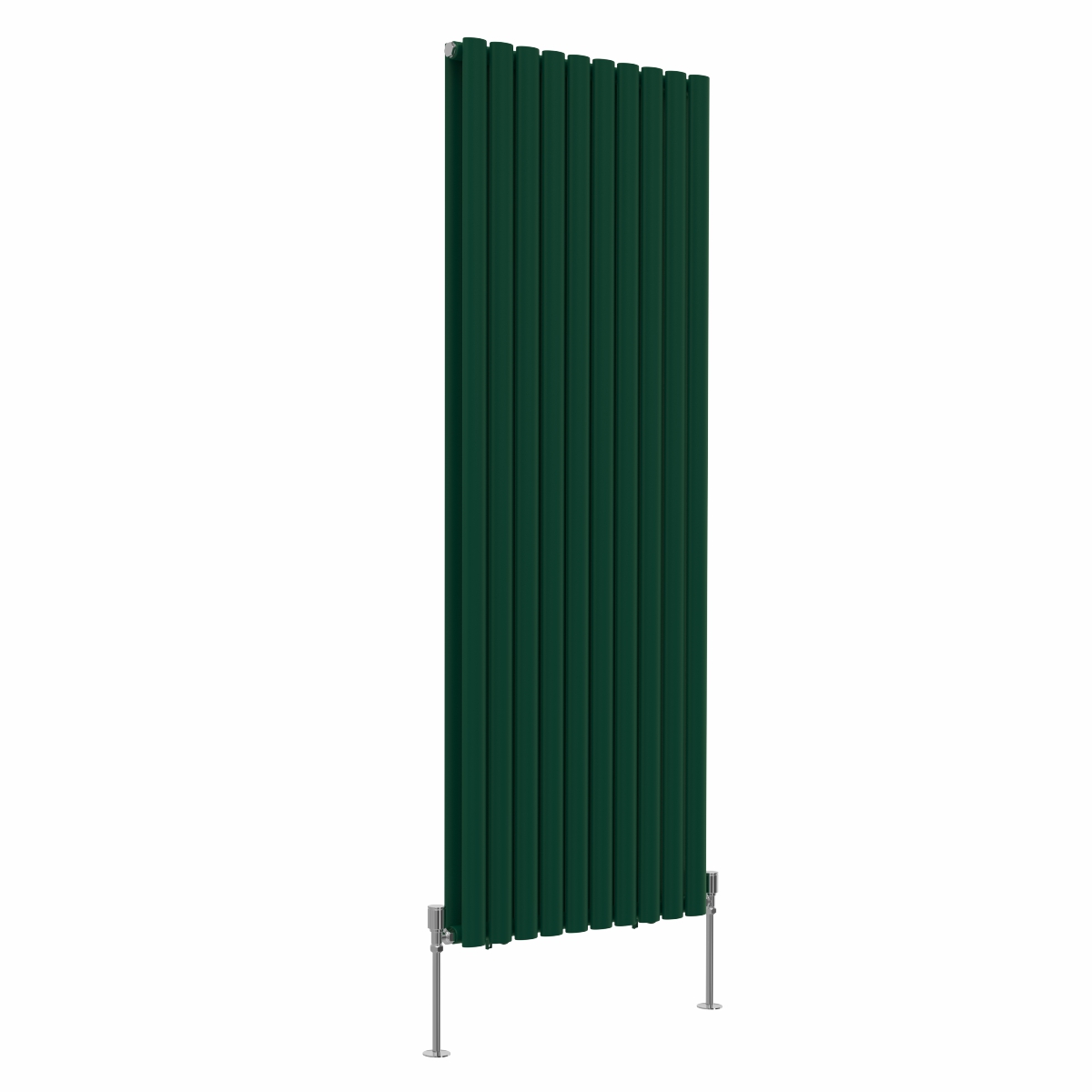Norden 1600 x 591mm Moss Green Double Oval Column Vertical Designer Radiator