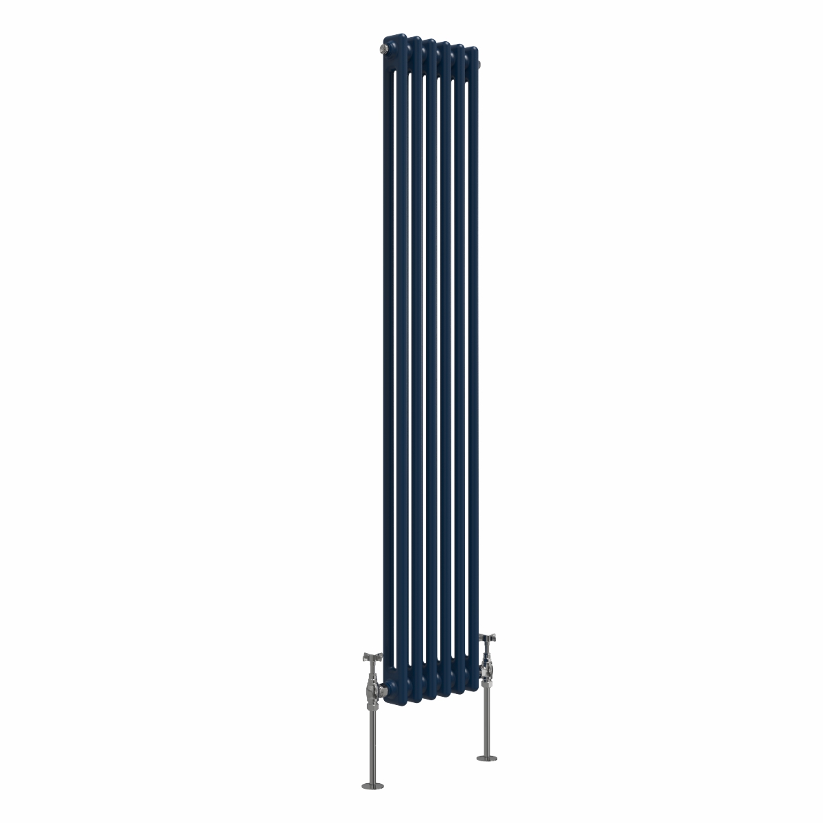 Bern 1500 x 290mm Sapphire Blue Double Column Vertical Traditional Radiator