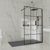 Wasdale - 1000mm Wet Room Screen - Black Grid