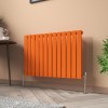 Karlstad 600 x 886mm Bright Orange Single Flat Panel Horizontal Designer Radiator