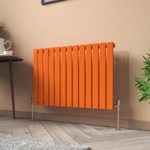 Karlstad 600 x 886mm Bright Orange Single Flat Panel Horizontal Designer Radiator