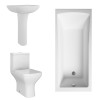 Feel Curved Modern Bathroom Suite with Single Ended Bath - 1800 x 800mm