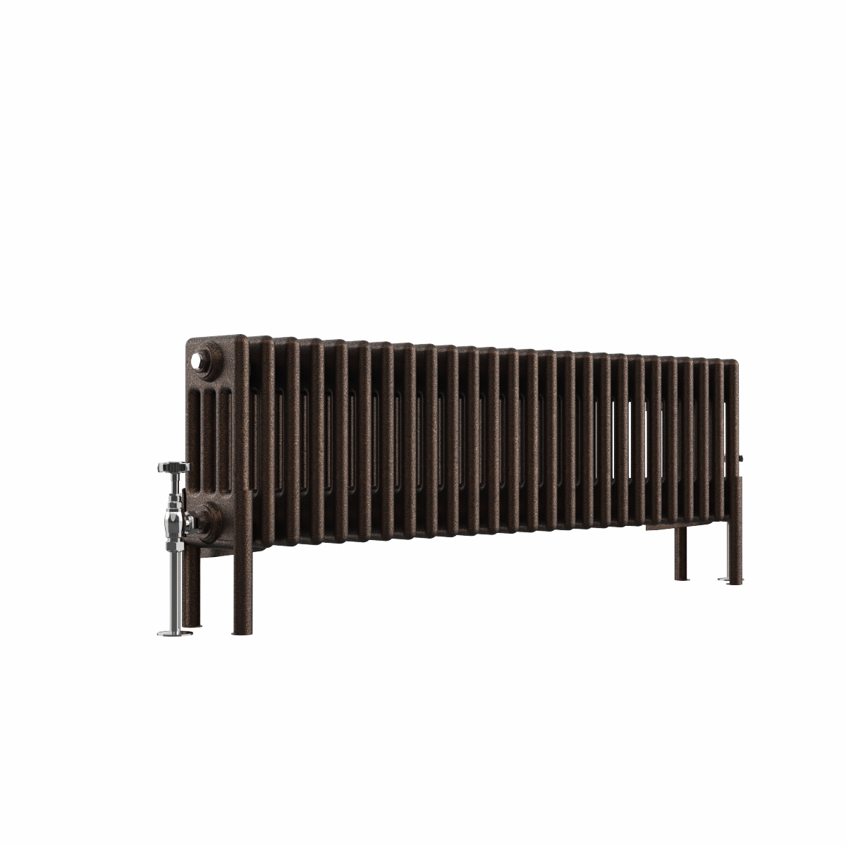 Bern 300 x 1190mm Black Copper Four Column Horizontal Traditional Radiator