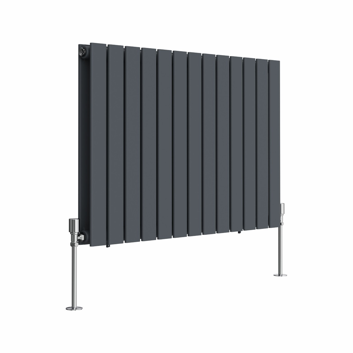 Karlstad 600 x 886mm Anthracite Double Horizontal Flat Panel Designer Radiator