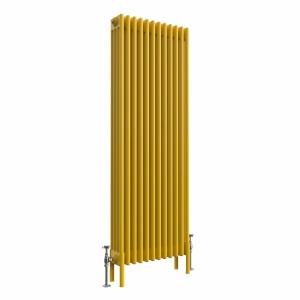 Bern 1500 x 560mm Zinc Yellow Four Column Vertical Traditional Radiator