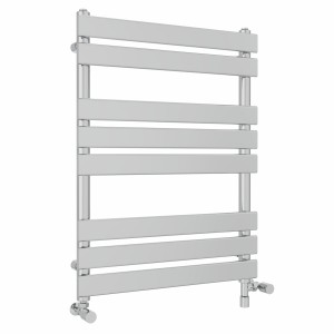 Juva 800 x 600mm Dual Fuel Chrome Flat Panel Simple Electric Heated Towel Rail
