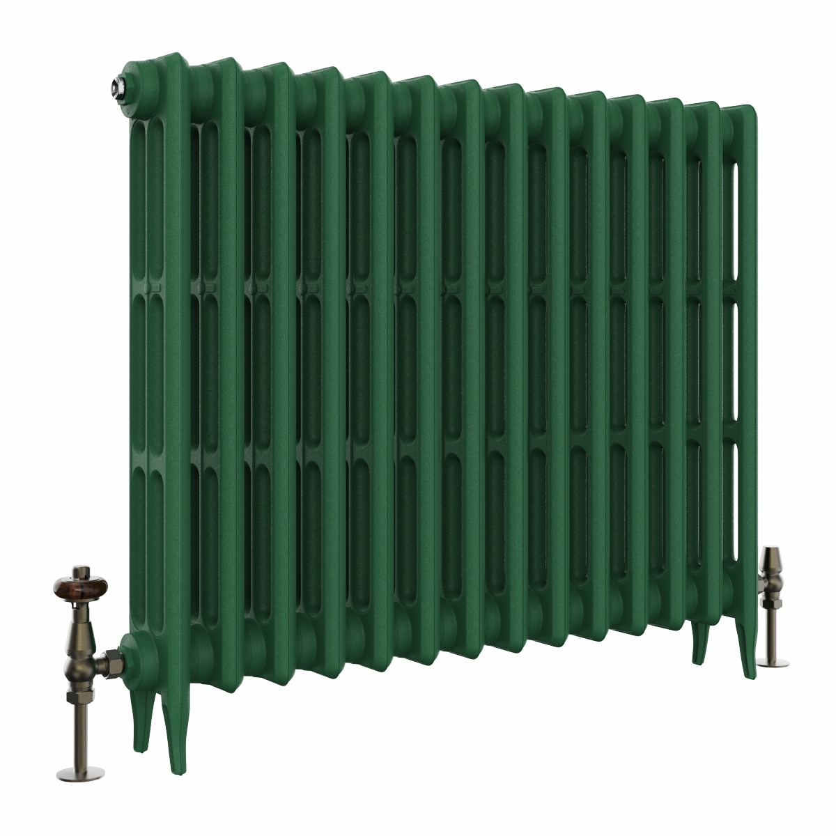 Classic  745 x 902mm  Farrow & Ball Duck Green Triple Column Cast Iron Radiator - 14 Sections