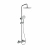 Tulla Cool Touch Modern Thermostatic Bar Shower Valve with Round Shower Head and Hand Shower Chrome