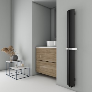 Carisa Nixie Bath 1800 x 205mm Black Designer Aluminium Radiator