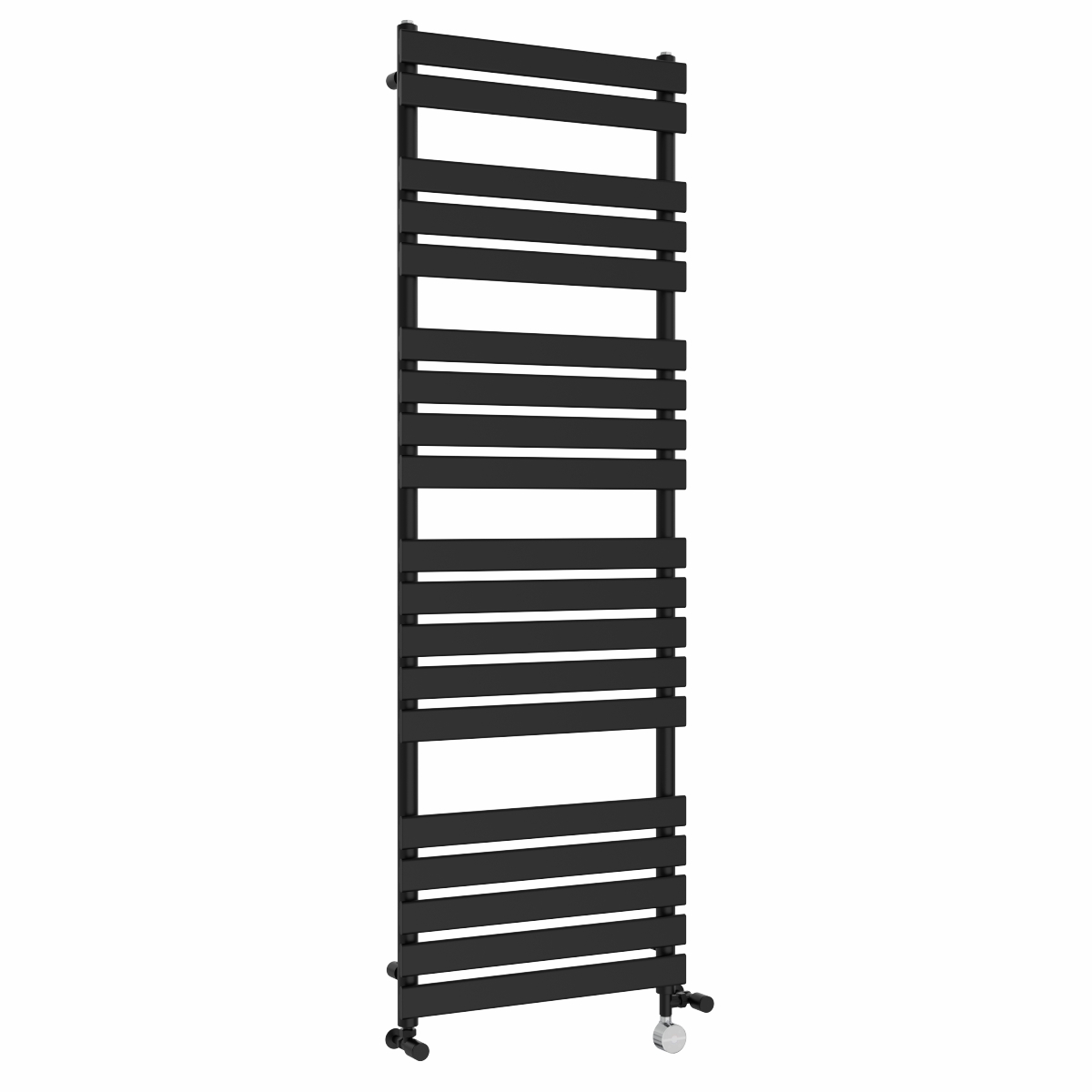 Juva 1800 x 600mm Dual Fuel Satin Black Flat Panel Thermostatic Touch Control Electric Heated Towel Rail