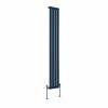 Norden 1600 x 237mm Sapphire Blue Single Oval Column Vertical Designer Radiator