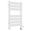 Juva 650 x 400mm Dual Fuel Dual Fuel White Flat Panel Thermostatic Touch Control Electric Heated Towel Rail