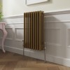Bern 600 x 425mm Metallic Gold Triple Horizontal Column Radiator