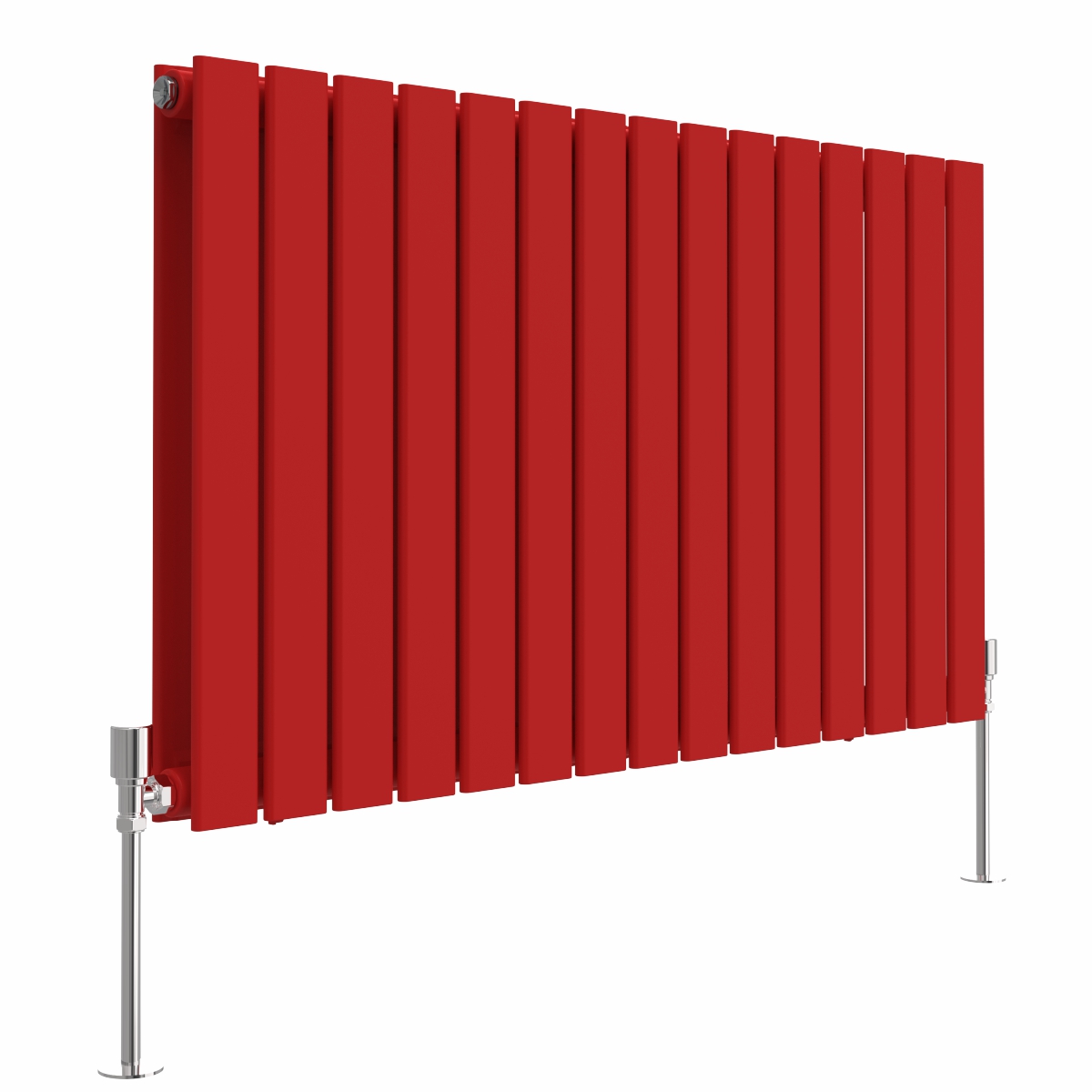 Karlstad 600 x 1022mm Signal Red Double Flat Panel Horizontal Designer Radiator