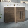 Calm Walnut Right Hand Combination Vanity Unit Set with Concealed Cistern (No Toilet)