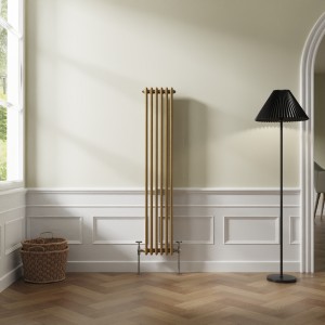 Bern 1500 x 290mm Metallic Gold Double Vertical Column Radiator