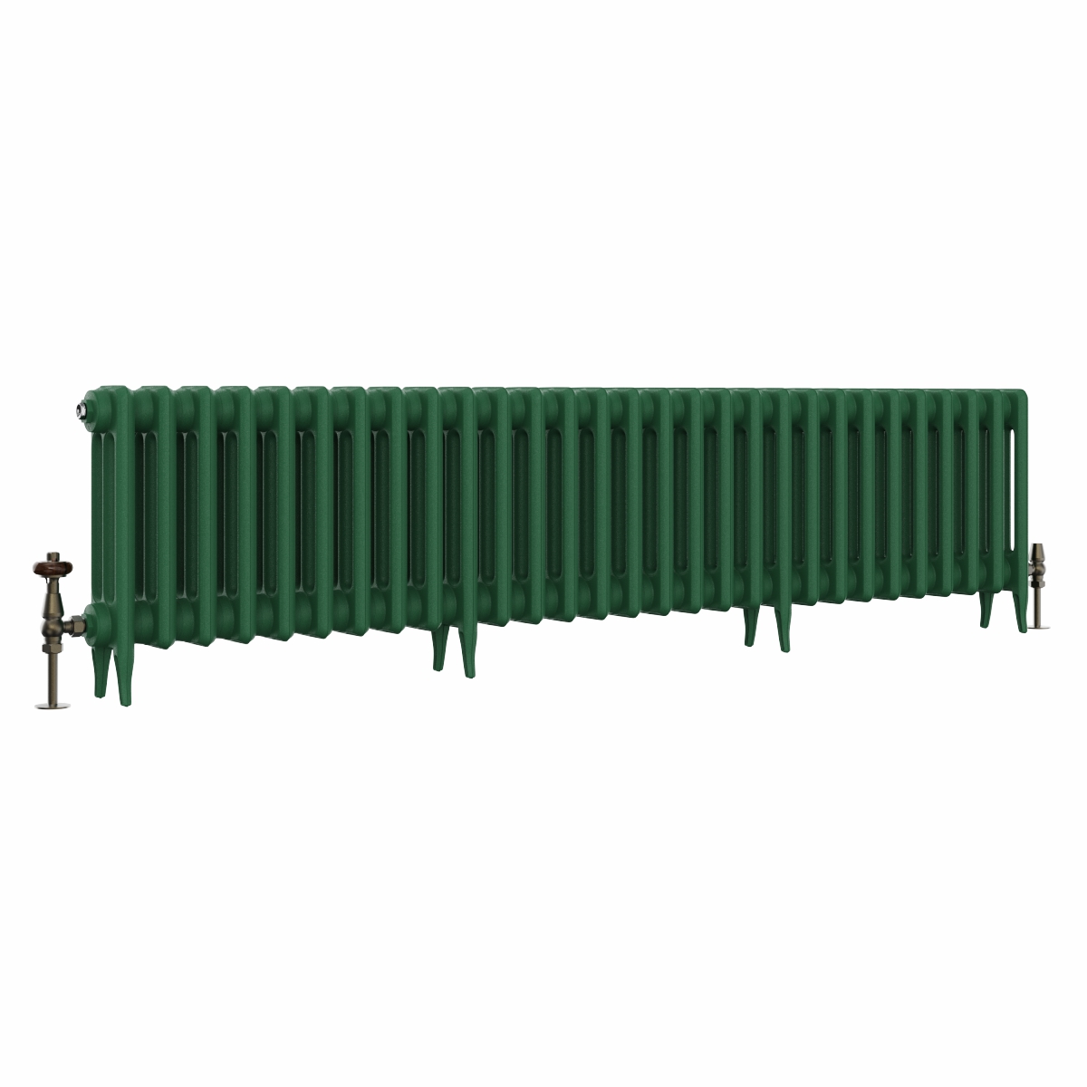 Classic  450 x 1832mm Farrow & Ball Duck Green Triple Column Cast Iron Radiator - 29 Sections