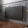 Norden 600 x 1181mm Black Silver Double Horizontal Oval Column Designer Radiator