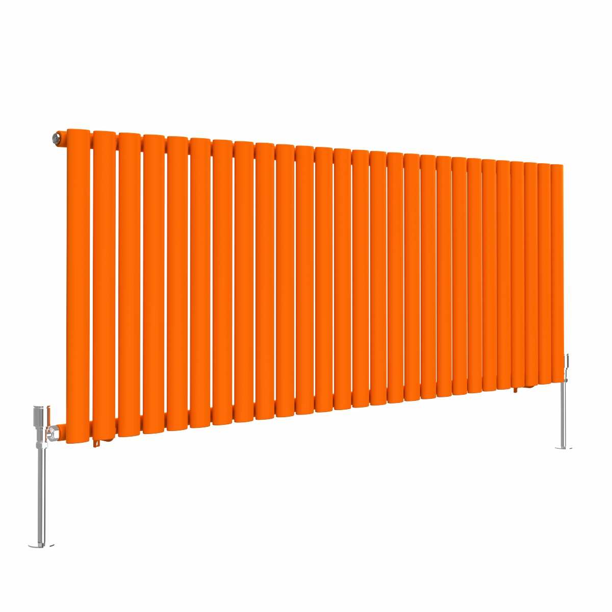 Norden 600 x 1594mm Bright Orange Single Oval Column Horizontal Designer Radiator