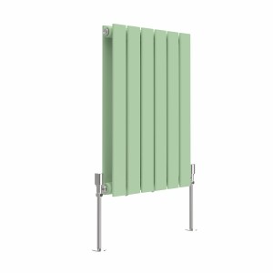 Karlstad 600 x 410mm Pastel Green Double Flat Panel Horizontal Designer Radiator