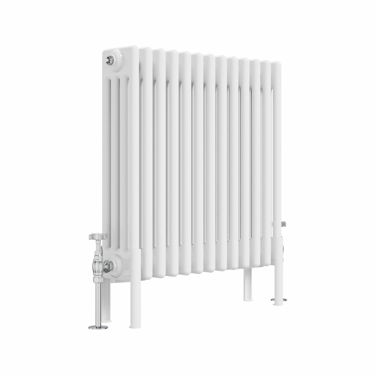 Bern 600 x 605mm White Four Column Horizontal Traditional Radiator