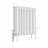Bern 600 x 605mm Traditional White Horizontal Four Column Radiator