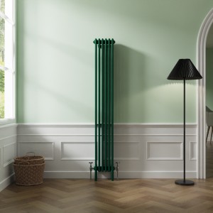 Bern 1800 x 290mm Traditional Moss Green Vertical Four Column Radiator