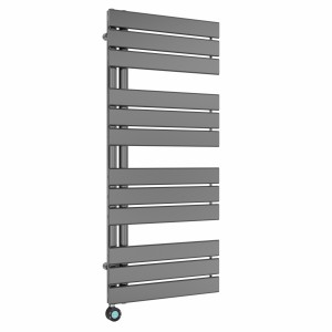 Kristiansund 1126 x 500mm Gunmetal Thermostatic Touch Control Wifi Electric Heated Towel Rail